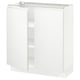 SEKTION Gabinete bajo 2 puertas c/estantes, blanco/Voxtorp blanco mate, 76x37x76 cm