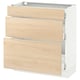 SEKTION Gabinete bajo 3 cajones, blanco Maximera/Askersund efecto fresno claro, 76x37x76 cm