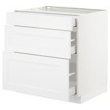 SEKTION Gabinete bajo 3 cajones, blanco Maximera/Axstad blanco mate, 76x61x76 cm