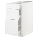 SEKTION Gabinete bajo 3 cajones, blanco Maximera/Axstad blanco mate, 38x61x76 cm