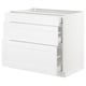 SEKTION Gabinete bajo 3 cajones, blanco Maximera/Axstad blanco mate, 91x61x76 cm