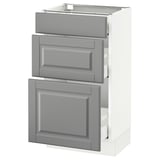 SEKTION Gabinete bajo 3 cajones, blanco Maximera/Bodbyn gris, 46x37x76 cm
