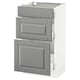 SEKTION Gabinete bajo 3 cajones, blanco Maximera/Bodbyn gris, 46x37x76 cm