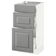 SEKTION Gabinete bajo 3 cajones, blanco Maximera/Bodbyn gris, 38x37x76 cm