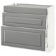 SEKTION Gabinete bajo 3 cajones, blanco Maximera/Bodbyn gris, 91x37x76 cm