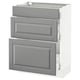 SEKTION Gabinete bajo 3 cajones, blanco Maximera/Bodbyn gris, 61x37x76 cm