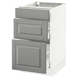 SEKTION Gabinete bajo 3 cajones, blanco Maximera/Bodbyn gris, 46x61x76 cm