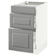 SEKTION Gabinete bajo 3 cajones, blanco Maximera/Bodbyn gris, 46x61x76 cm