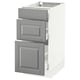 SEKTION Gabinete bajo 3 cajones, blanco Maximera/Bodbyn gris, 38x61x76 cm