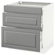 SEKTION Gabinete bajo 3 cajones, blanco Maximera/Bodbyn gris, 76x61x76 cm