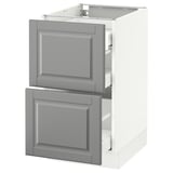 SEKTION Gabinete bajo 3 cajones, blanco Maximera/Bodbyn gris, 46x61x76 cm