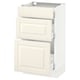 SEKTION Gabinete bajo 3 cajones, blanco Maximera/Bodbyn hueso, 46x37x76 cm