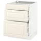 SEKTION Gabinete bajo 3 cajones, blanco Maximera/Bodbyn hueso, 61x61x76 cm