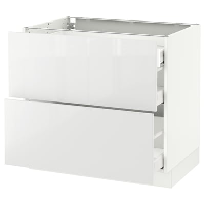 SEKTION Gabinete bajo 3 cajones, blanco Maximera/Ringhult blanco, 91x61x76 cm