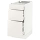 SEKTION Gabinete bajo 3 cajones, blanco Maximera/Veddinge blanco, 38x61x76 cm