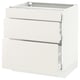 SEKTION Gabinete bajo 3 cajones, blanco Maximera/Veddinge blanco, 76x61x76 cm