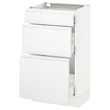 SEKTION Gabinete bajo 3 cajones, blanco Maximera/Voxtorp blanco mate, 46x37x76 cm