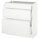 SEKTION Gabinete bajo 3 cajones, blanco Maximera/Voxtorp blanco mate, 76x37x76 cm