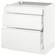 SEKTION Gabinete bajo 3 cajones, blanco Maximera/Voxtorp blanco mate, 76x61x76 cm