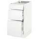 SEKTION Gabinete bajo 3 cajones, blanco Maximera/Voxtorp blanco mate, 38x61x76 cm