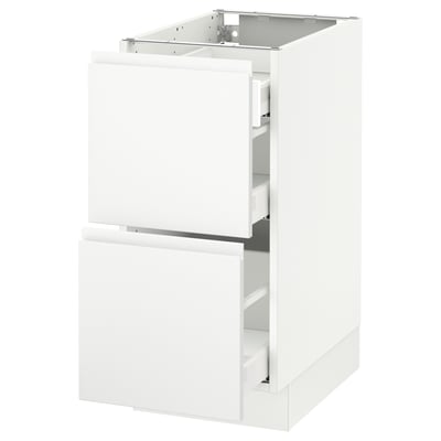 SEKTION Gabinete bajo 3 cajones, blanco Maximera/Voxtorp blanco mate, 38x61x76 cm
