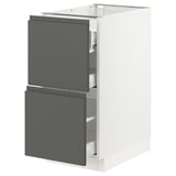 SEKTION Gabinete bajo 3 cajones, blanco Maximera/Voxtorp gris oscuro, 38x61x76 cm