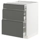 SEKTION Gabinete bajo 3 cajones, blanco Maximera/Voxtorp gris oscuro, 61x61x76 cm