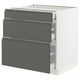 SEKTION Gabinete bajo 3 cajones, blanco Maximera/Voxtorp gris oscuro, 76x61x76 cm