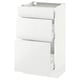 SEKTION Gabinete bajo 3 cajones, blanco/Ringhult blanco, 46x37x76 cm