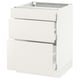 SEKTION Gabinete bajo 3 cajones, blanco/Veddinge blanco, 61x61x76 cm