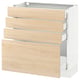 SEKTION Gabinete bajo 4 cajones, blanco Maximera/Askersund efecto fresno claro, 76x37x76 cm