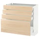 SEKTION Gabinete bajo 4 cajones, blanco Maximera/Askersund efecto fresno claro, 91x37x76 cm
