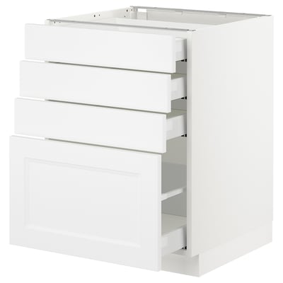 SEKTION Gabinete bajo 4 cajones, blanco Maximera/Axstad blanco mate, 61x61x76 cm