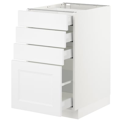 SEKTION Gabinete bajo 4 cajones, blanco Maximera/Axstad blanco mate, 46x61x76 cm