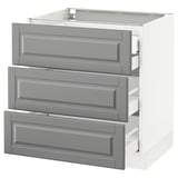SEKTION Gabinete bajo 4 cajones, blanco Maximera/Bodbyn gris, 76x61x76 cm