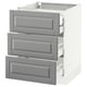 SEKTION Gabinete bajo 4 cajones, blanco Maximera/Bodbyn gris, 61x61x76 cm