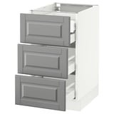 SEKTION Gabinete bajo 4 cajones, blanco Maximera/Bodbyn gris, 46x61x76 cm