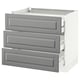SEKTION Gabinete bajo 4 cajones, blanco Maximera/Bodbyn gris, 91x61x76 cm