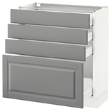 SEKTION Gabinete bajo 4 cajones, blanco Maximera/Bodbyn gris, 76x37x76 cm