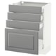 SEKTION Gabinete bajo 4 cajones, blanco Maximera/Bodbyn gris, 61x37x76 cm