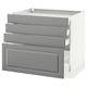 SEKTION Gabinete bajo 4 cajones, blanco Maximera/Bodbyn gris, 91x61x76 cm
