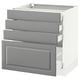 SEKTION Gabinete bajo 4 cajones, blanco Maximera/Bodbyn gris, 76x61x76 cm