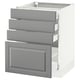 SEKTION Gabinete bajo 4 cajones, blanco Maximera/Bodbyn gris, 61x61x76 cm