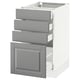 SEKTION Gabinete bajo 4 cajones, blanco Maximera/Bodbyn gris, 46x61x76 cm
