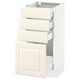 SEKTION Gabinete bajo 4 cajones, blanco Maximera/Bodbyn hueso, 38x37x76 cm