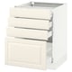 SEKTION Gabinete bajo 4 cajones, blanco Maximera/Bodbyn hueso, 61x61x76 cm