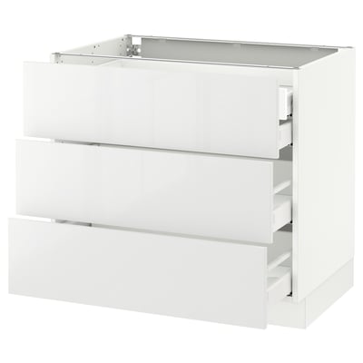 SEKTION Gabinete bajo 4 cajones, blanco Maximera/Ringhult blanco, 91x61x76 cm