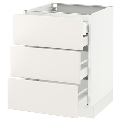 SEKTION Gabinete bajo 4 cajones, blanco Maximera/Veddinge blanco, 61x61x76 cm