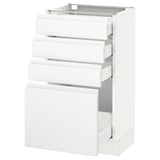 SEKTION Gabinete bajo 4 cajones, blanco Maximera/Voxtorp blanco mate, 46x37x76 cm