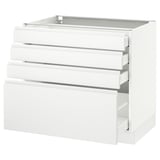 SEKTION Gabinete bajo 4 cajones, blanco Maximera/Voxtorp blanco mate, 91x61x76 cm